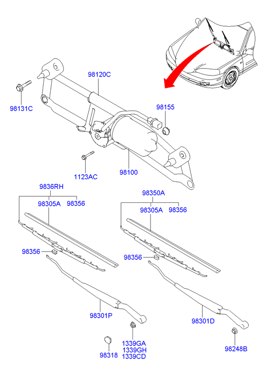 KIA 9835024511 - Pyyhkijänsulka inparts.fi