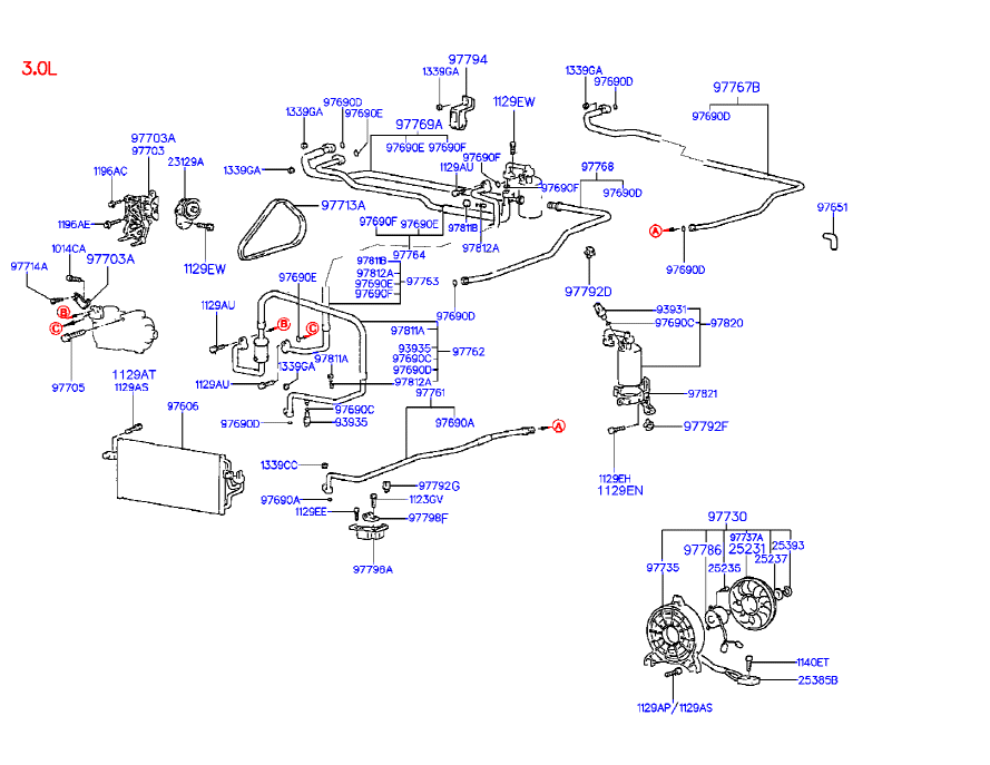 Hyundai 97690-34000 - O-rengas -korjaussarja inparts.fi