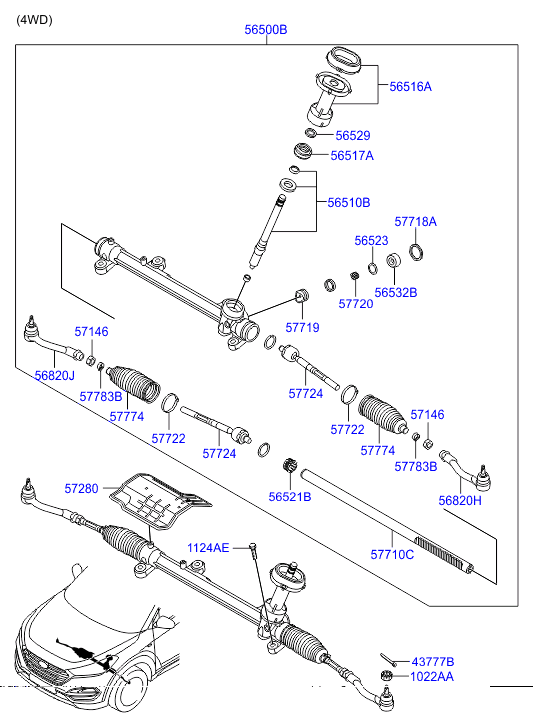 Hyundai 56825D7000 - Raidetangon pää inparts.fi