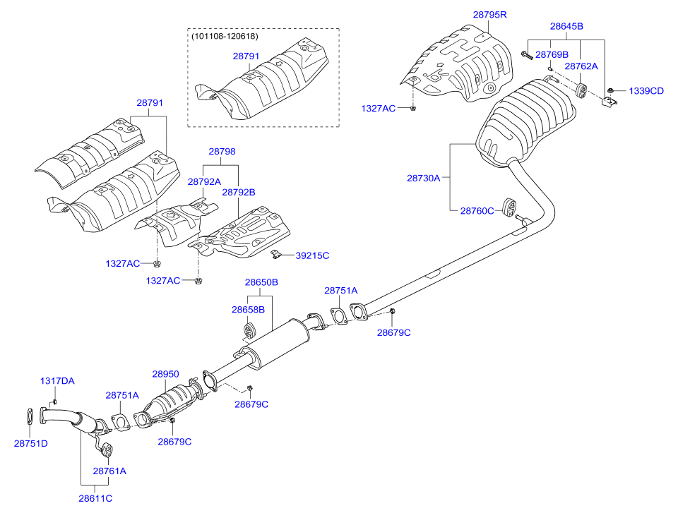 Hyundai 28751-3S100 - Tiiviste, pakoputki inparts.fi