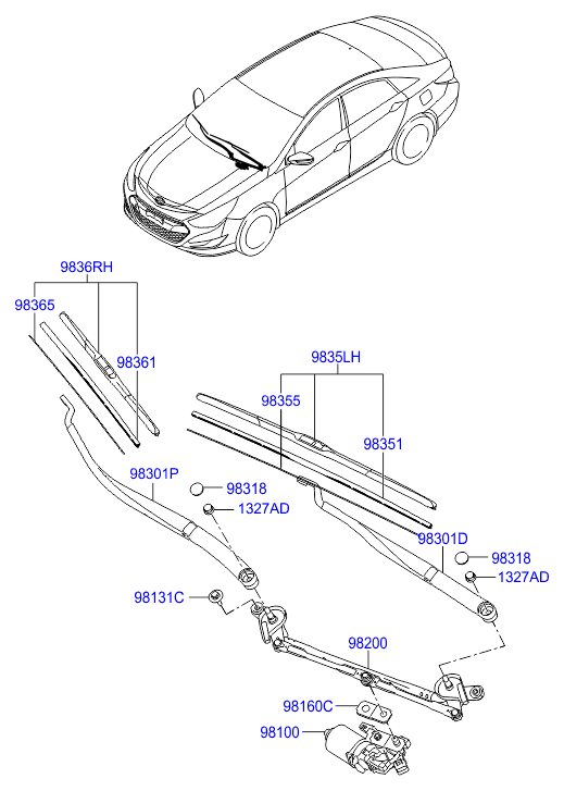 KIA 98351-3X100 - Pyyhkijänsulka inparts.fi