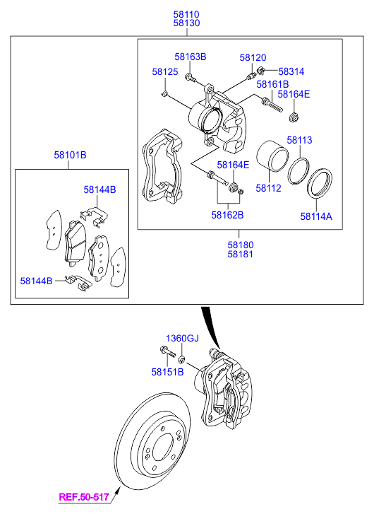 KIA 58101A6A00 - Jarrupala, levyjarru inparts.fi