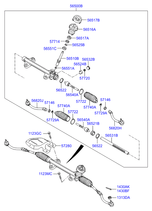 Hyundai 56820-A6000 - Raidetangon pää inparts.fi