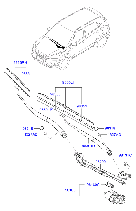 Hyundai 983503X000 - Pyyhkijänsulka inparts.fi