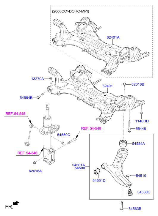 Hyundai 54584-M0000 - Tukivarren hela inparts.fi