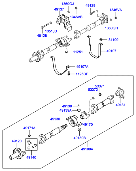 Hyundai 49140-4A500 - Nivel, pitkittäisakseli inparts.fi