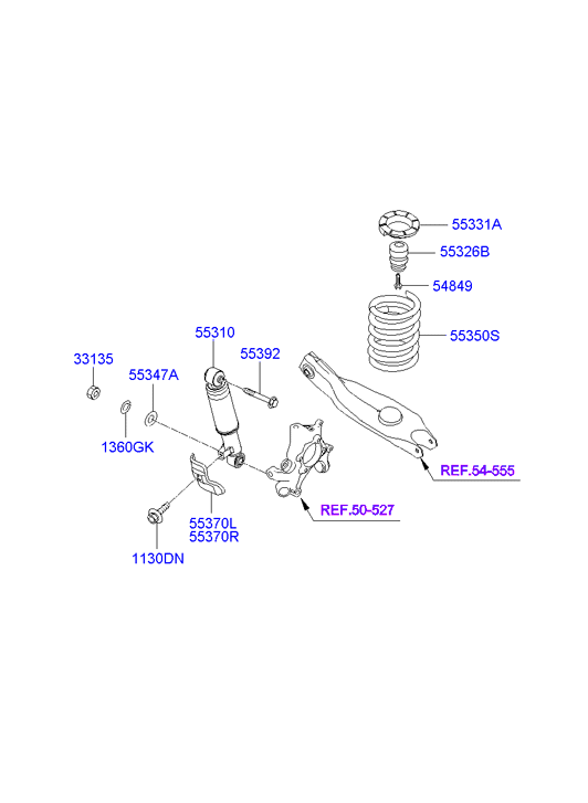 Hyundai 55326-2B000 - Vaimennuskumi, jousitus inparts.fi