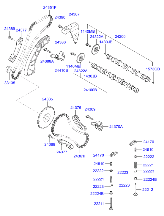 KIA 24361-2A001 - Jakoketjusarja inparts.fi