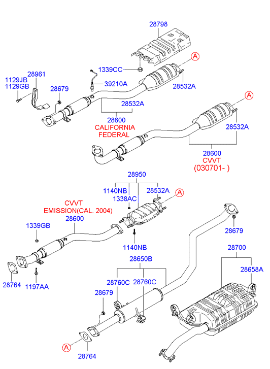 Hyundai 2876436010 - Tiiviste, pakoputki inparts.fi