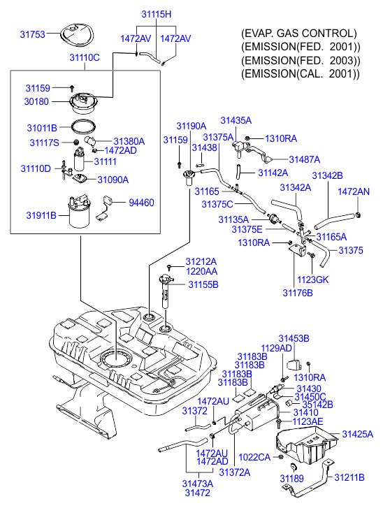 Hyundai 31110-2D500 - Polttoainepumppu inparts.fi