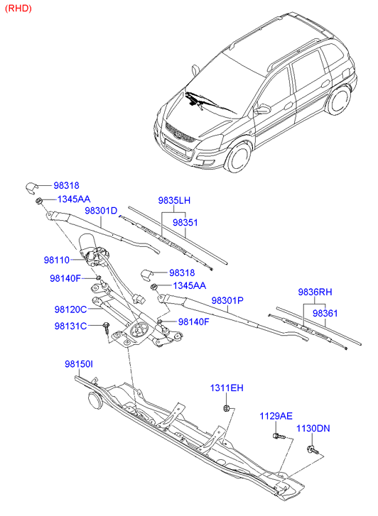 KIA 98350 17000 - Pyyhkijänsulka inparts.fi