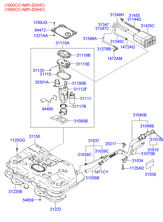 Hyundai 31112-17000 - Polttoainesuodatin inparts.fi