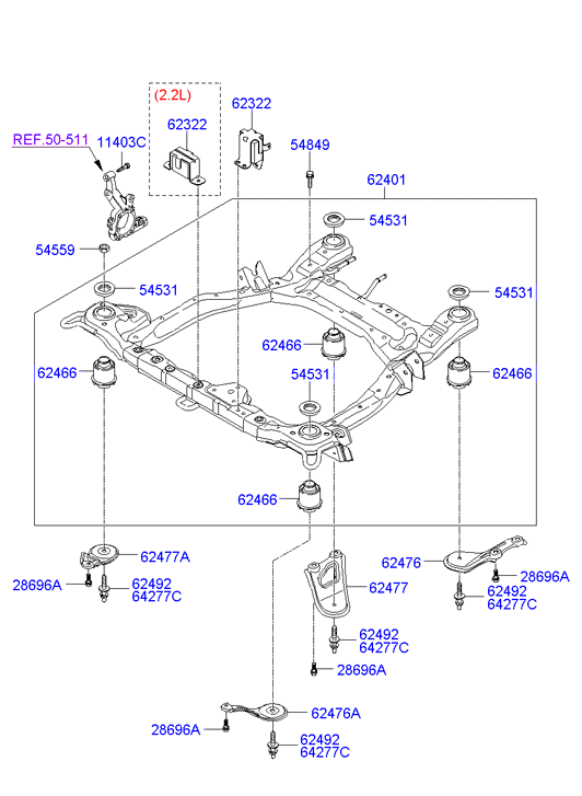 KIA 62486-2B000 - Akselinripustus inparts.fi