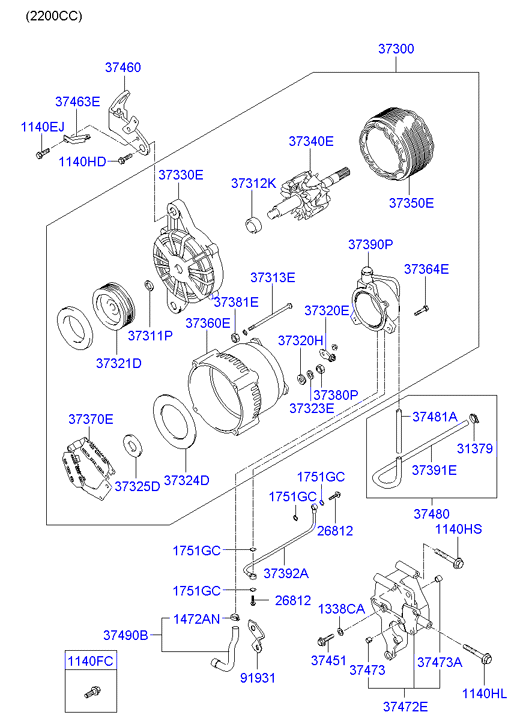 Hyundai 3730027030 - Laturi inparts.fi