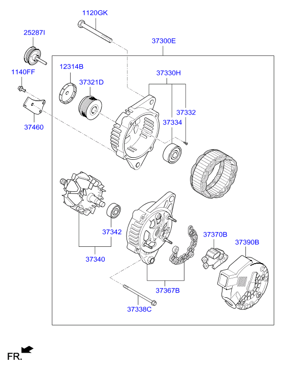 KIA 373002E821 - Hihnapyörä, laturi inparts.fi