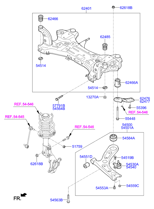 Hyundai 62486-F2000 - Akselinripustus inparts.fi