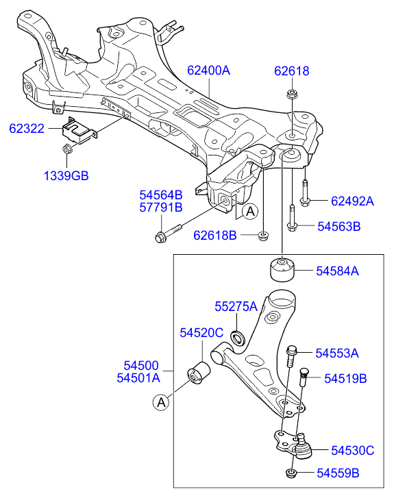 KIA 54500-2Y000 - Tukivarsi, pyöräntuenta inparts.fi