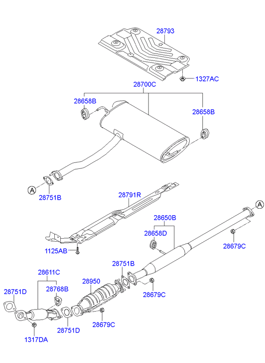 Hyundai 28751-2B300 - Tiiviste, pakoputki inparts.fi