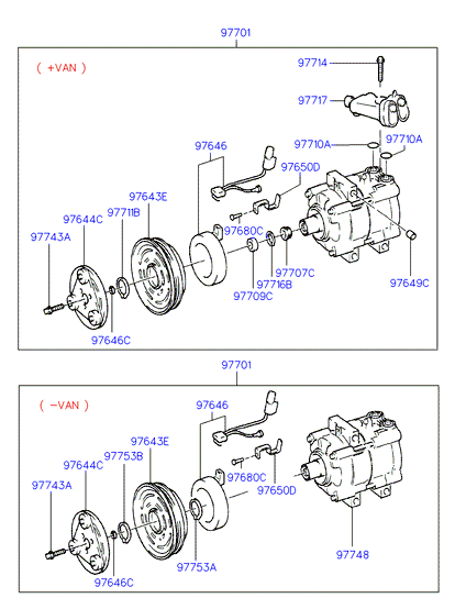 Hyundai 97701-4A151 - Kompressori, ilmastointilaite inparts.fi