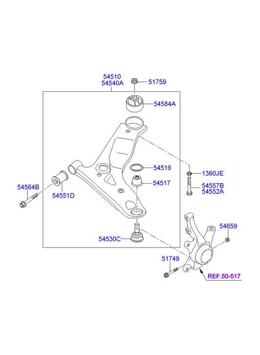 KIA 54551-07000 - Tukivarren hela inparts.fi