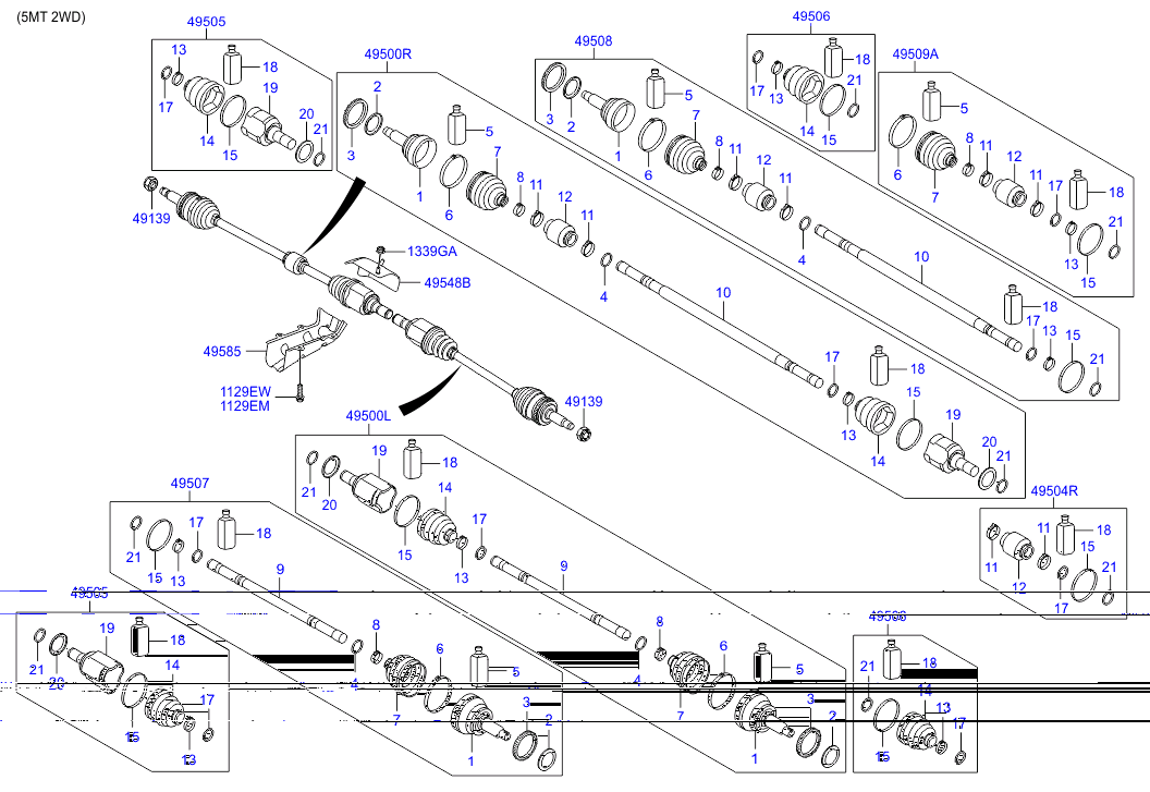 KIA 49500-0X300 - Nivelsarja, vetoakseli inparts.fi