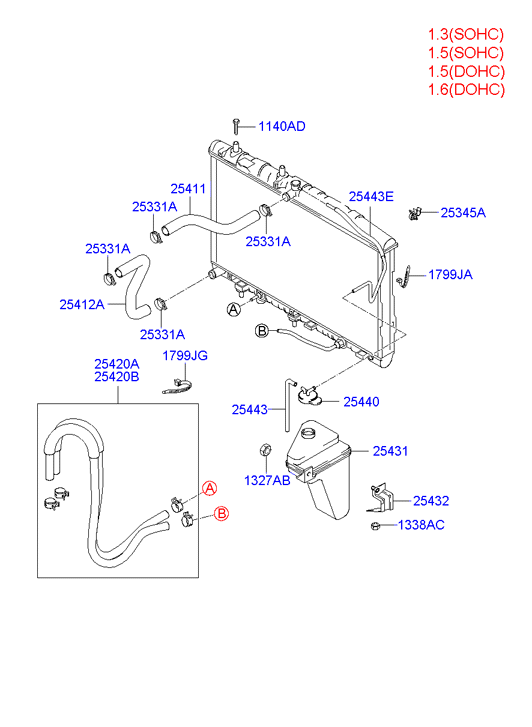 Hyundai 25411-25000 - Jäähdyttimen letku inparts.fi