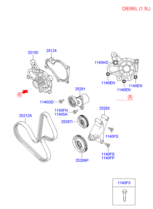 Hyundai 25100-22650 - Vesipumppu inparts.fi