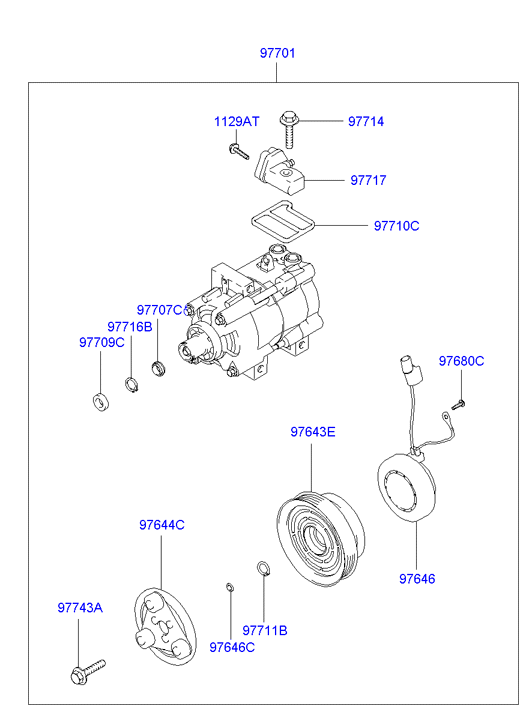 Hyundai 97701-25000 - Kompressori, ilmastointilaite inparts.fi