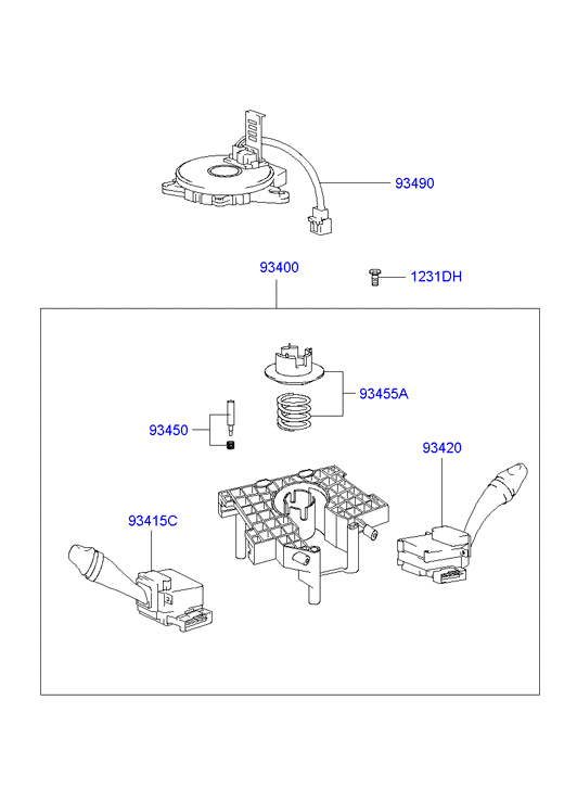 Hyundai 93420-25010 - Kytkin, ohjausakseli inparts.fi