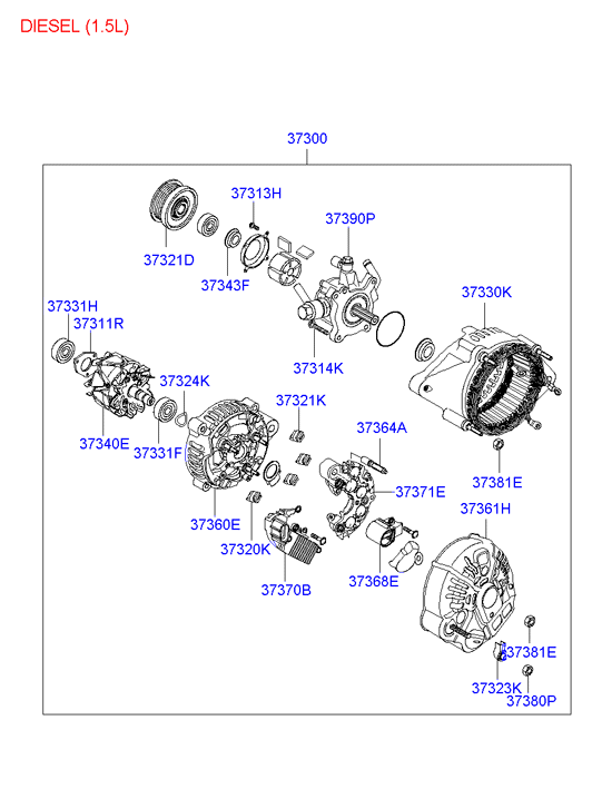 Hyundai 37370-22600 - Jänniteensäädin inparts.fi