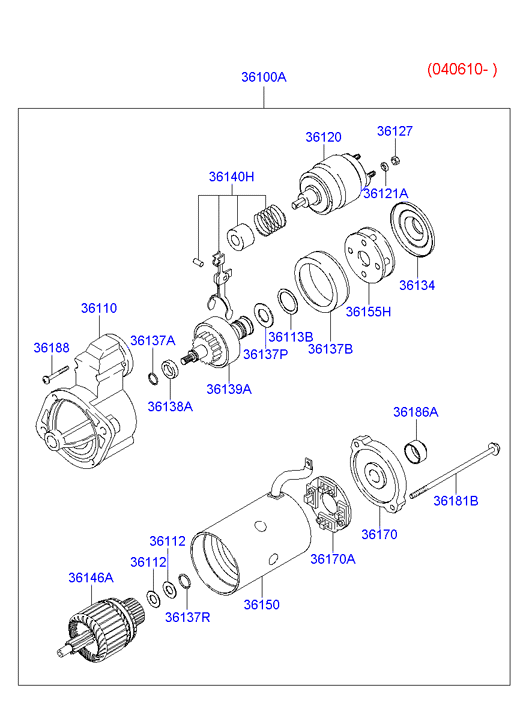 Hyundai 36100 42350 - Käynnistinmoottori inparts.fi