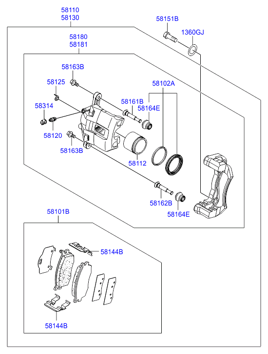 KIA 58101-1G-E00 - Jarrupala, levyjarru inparts.fi