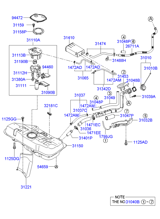 Hyundai 311121G500 - Polttoainesuodatin inparts.fi