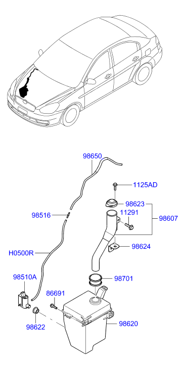 Hyundai 98510-1C000 - Pesunestepumppu, lasinpesu inparts.fi