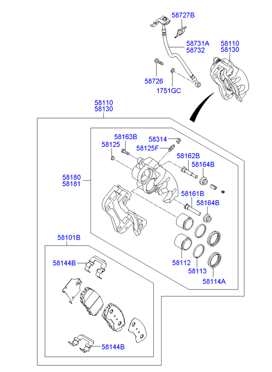 Ssangyong 58101-2PA70 - Jarrupala, levyjarru inparts.fi