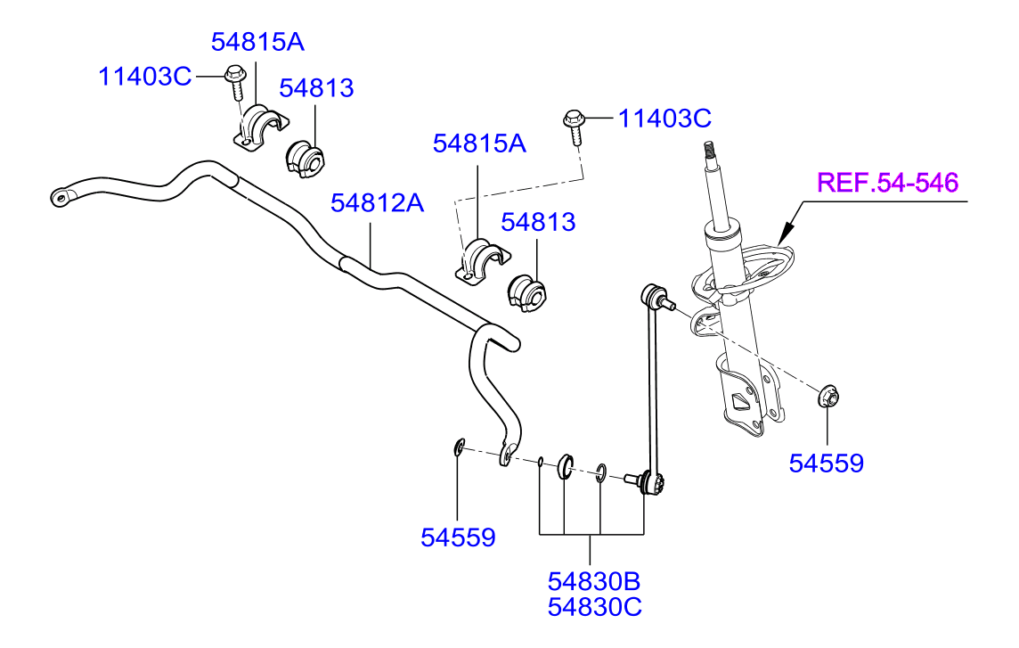 Hyundai 54830-2B200 - Tanko, kallistuksenvaimennin inparts.fi