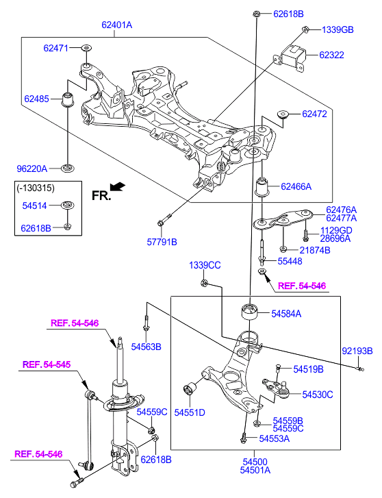 Hyundai 624052W200 - Crossmember complete inparts.fi