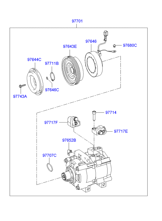 Hyundai 97701-26011 - Kompressori, ilmastointilaite inparts.fi