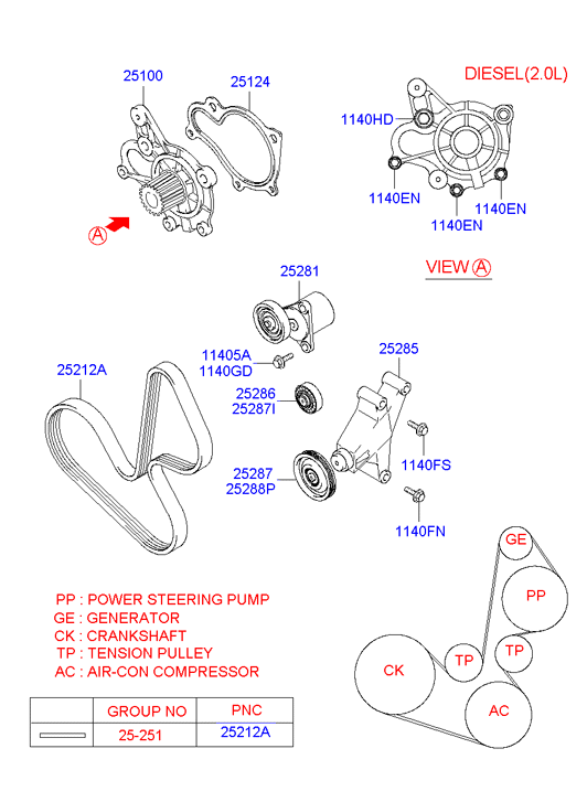 Mitsubishi 2510038002 - Vesipumppu inparts.fi