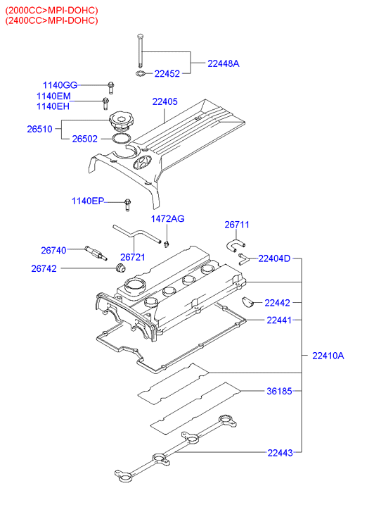 KIA 2245238010 - Tiiviste, öljykaukalo inparts.fi