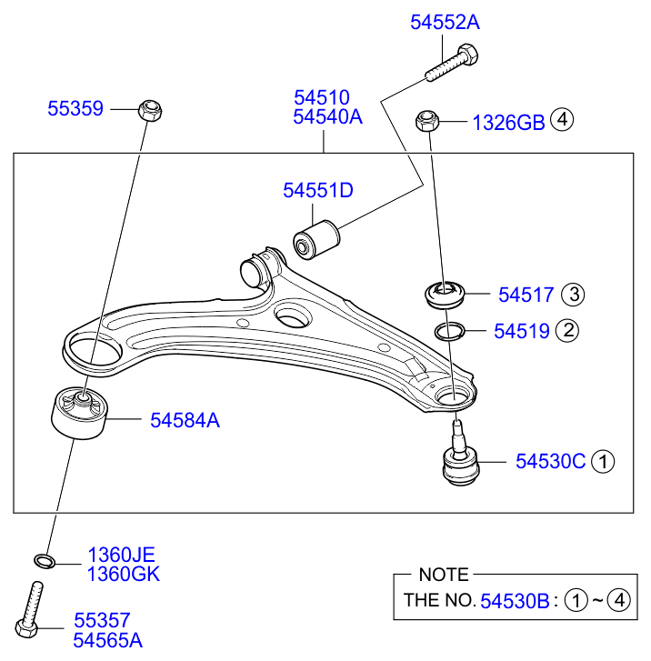 Hyundai 54551-1C000 - Tukivarren hela inparts.fi