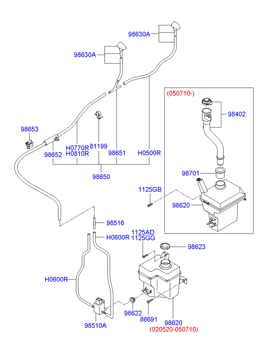 Hyundai 98510-1C100 - Pesunestepumppu, lasinpesu inparts.fi