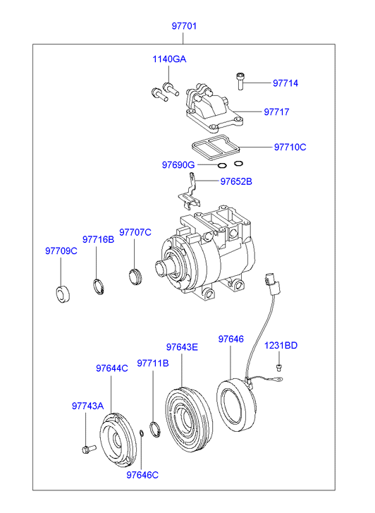 KIA 97701-25200 - Kompressori, ilmastointilaite inparts.fi