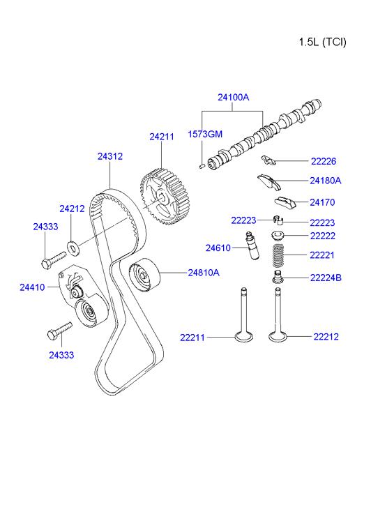 DAEWOO 2441027000 - Hihnankiristin, hammashihnat inparts.fi