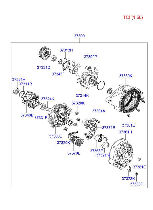 KIA 3732227501 - Hihnapyörä, laturi inparts.fi