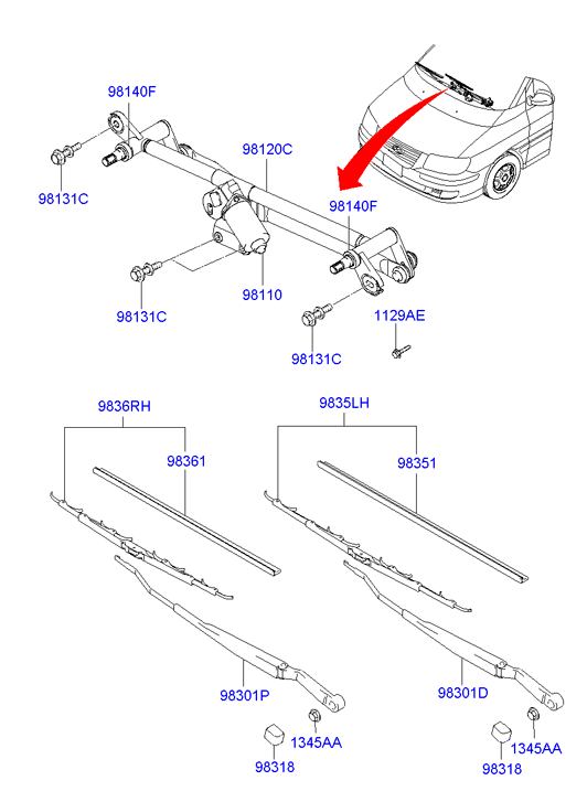 KIA 98360-17000 - Pyyhkijänsulka inparts.fi