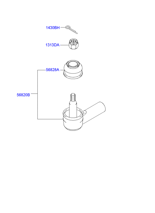 KIA 56820-25000 - Raidetangon pää inparts.fi