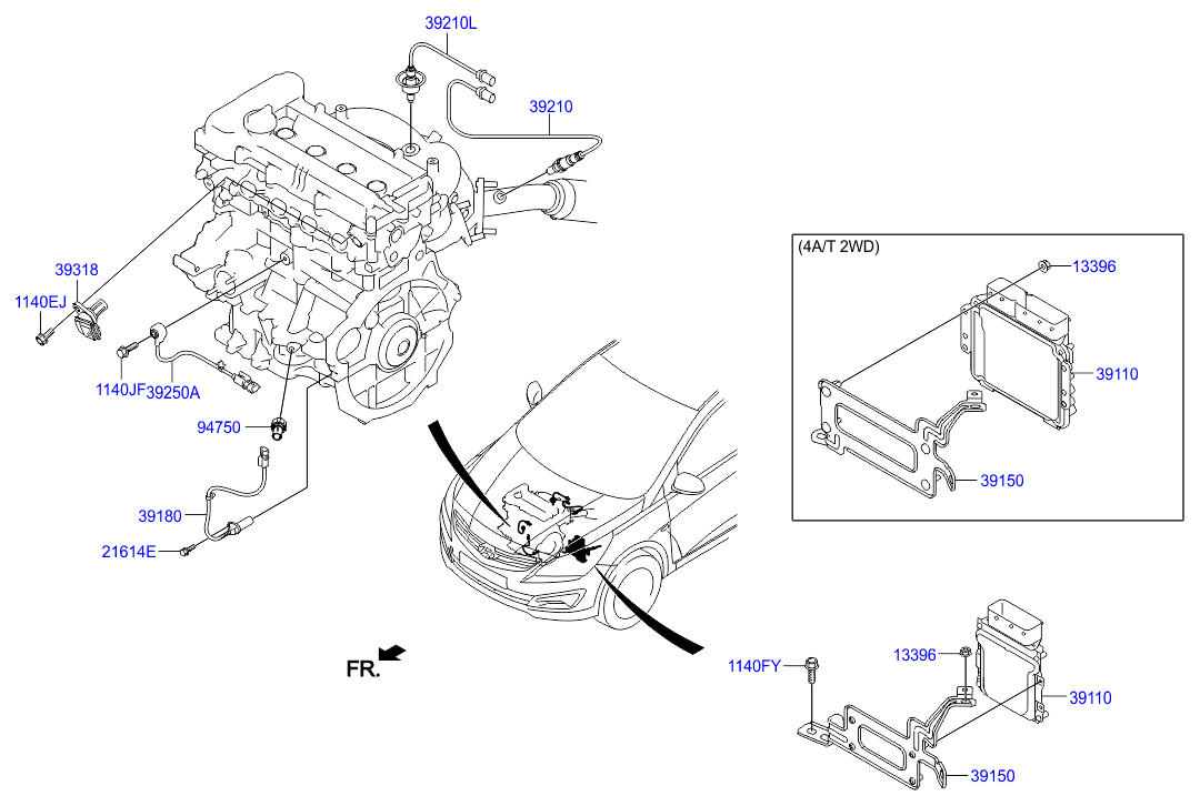 Hyundai 39210 2B160 - Lambdatunnistin inparts.fi