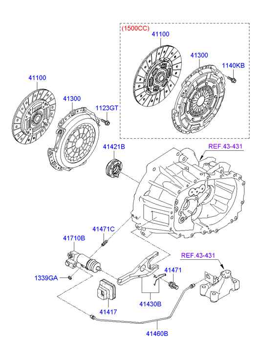 Hyundai 41300-23030 - Kytkimen painelevy inparts.fi