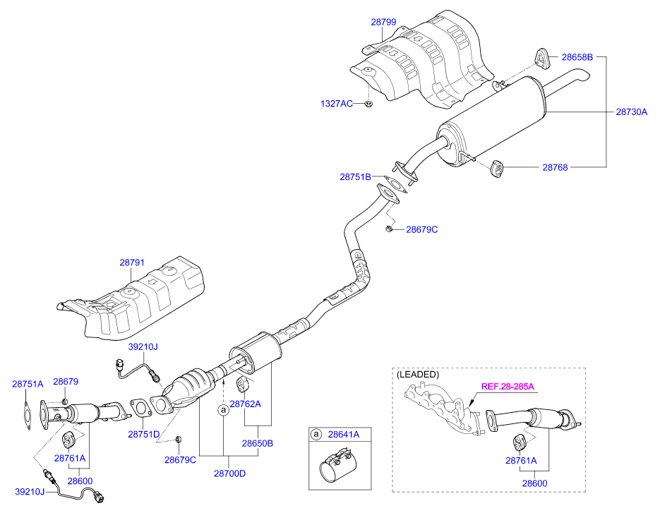 Hyundai 287680U000 - Pidike, vaimennin inparts.fi